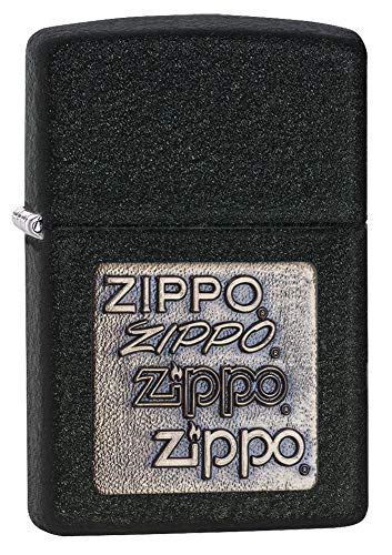 Zippo, Accendino Emblema In Ottone, Nero Crackle