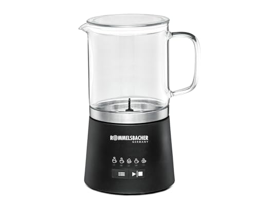 Rommelsbacher Montalatte Elettrico Ms 625 250 Ml Per Schiumatura, 500 Ml Per Mescolare, Brocca Di Vetro, 5 Programmi, Schiuma Calda E Fredda O Mescola