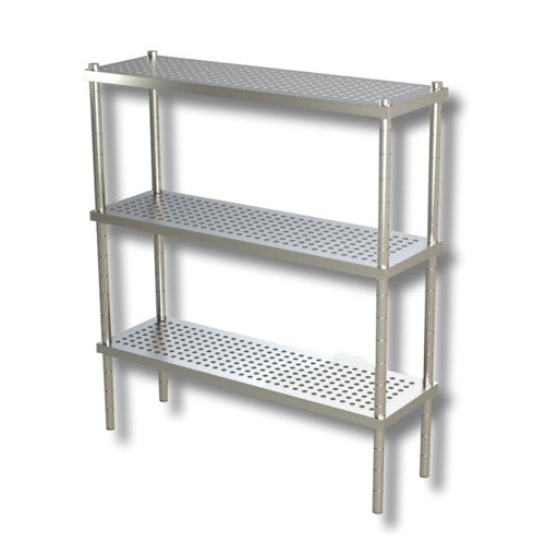 Scaffale 120x60x150 scaffalatura 3 ripiani forati acciaio inox cucina ristorante pizzeria rs8000