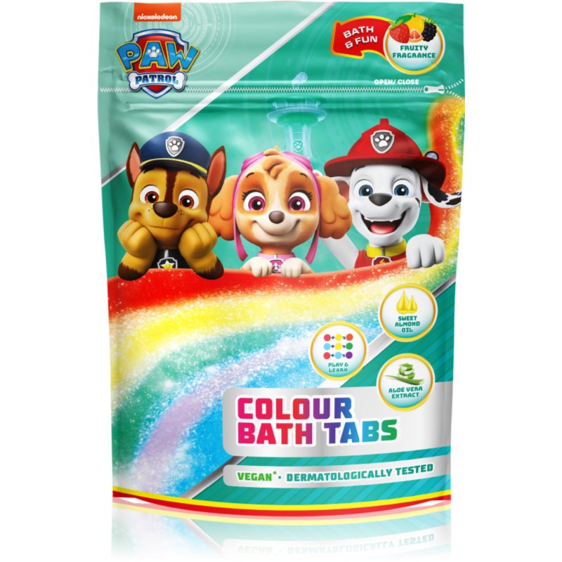 Nickelodeon Paw Patrol Colour Bath Tabs Prodotto Per Il Bagno Per Bambini 9X16 G