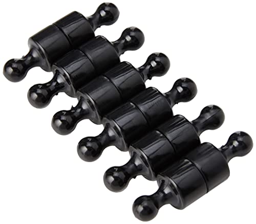 Magneta Dello Skittle Nero Per Frigorifero, Ufficio, Lavagna, Tavola Da Preavviso, Archiviazione - 12Mm Dia X 21Mm Di Altezza - Pacchetto Di 12