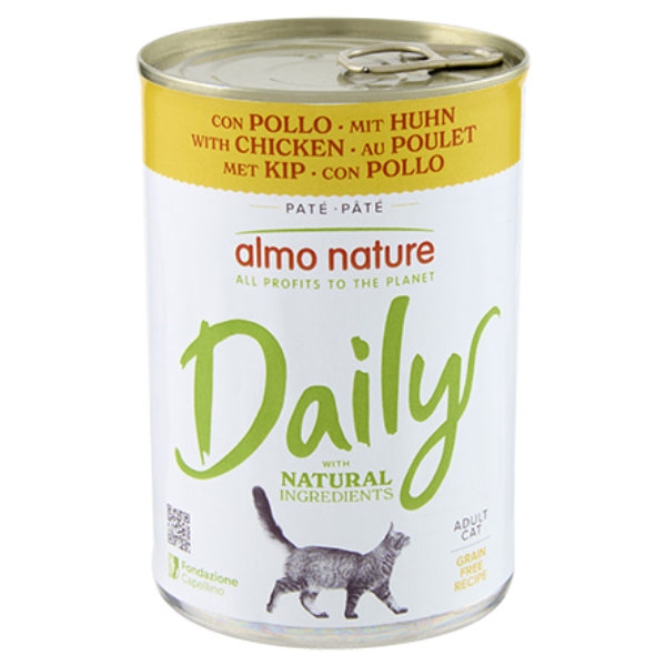 Almo nature cat daily 400 gr - pollo - confezione da 6 pezzi - cibo umido per gatti