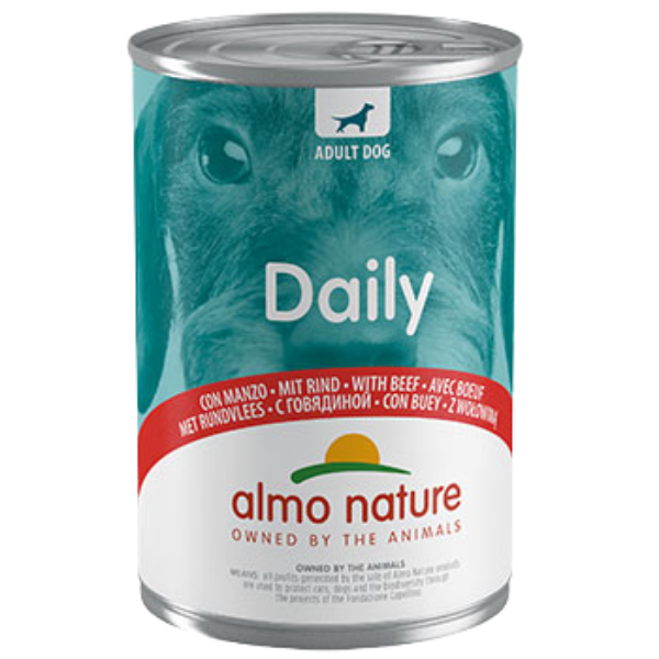 Almo nature daily menù 400 gr - manzo - confezione da 6 pezzi - cibo umido per cani
