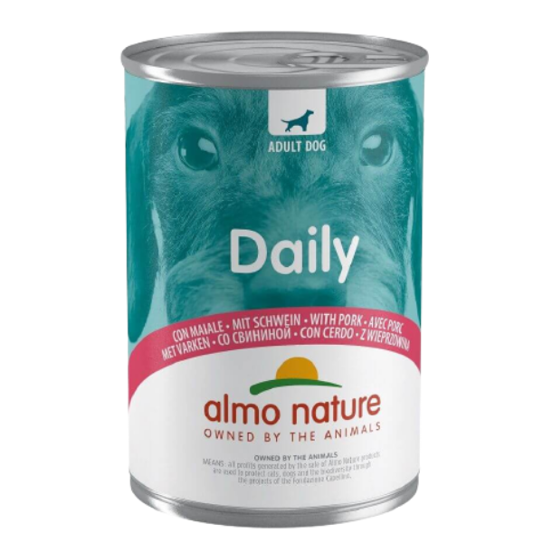 Almo nature daily menù 400 gr - maiale - confezione da 6 pezzi - cibo umido per cani