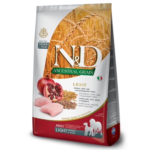 Farmina n&d ancestral grain adult light medium/maxi - 12 kg - croccantini per cani