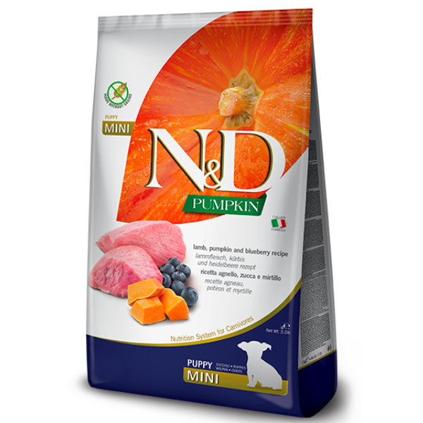 Farmina n&d grain free pumpkin puppy mini agnello e mirtillo - 7 kg - croccantini per cani