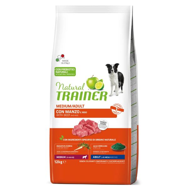 Natural trainer medium adult con manzo - 12 kg - croccantini per cani