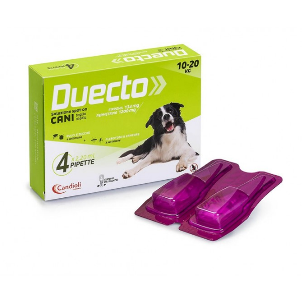Candioli pharma duecto spot on 4 pipette per cani - 10 - 20 kg - antiparassitario per cani