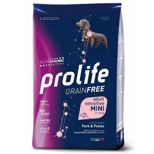 Prolife grain free cane adult sensitive mini maiale e patate - 7 kg