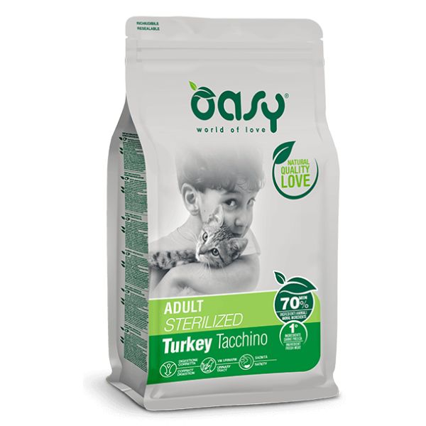 Oasy adult cat sterilized tacchino - 1,5 kg