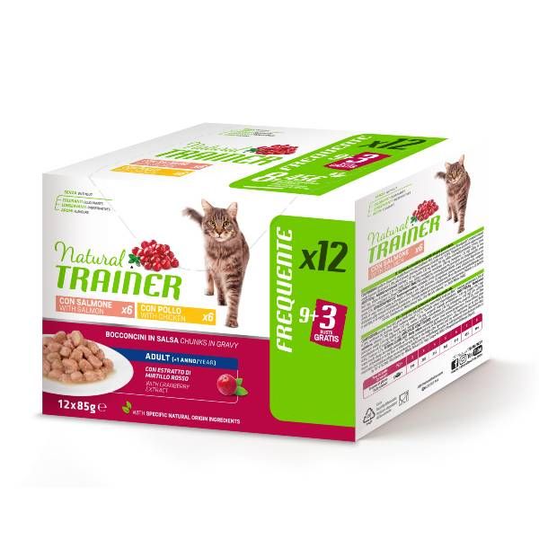 Natural trainer cat adult multipack 12 x 85 gr - pollo - salmone