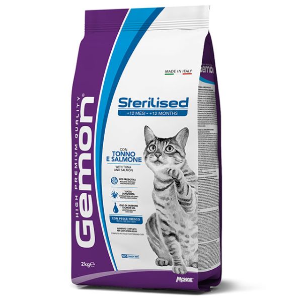 Monge gemon cat sterilised con tonno e salmone - 7 kg
