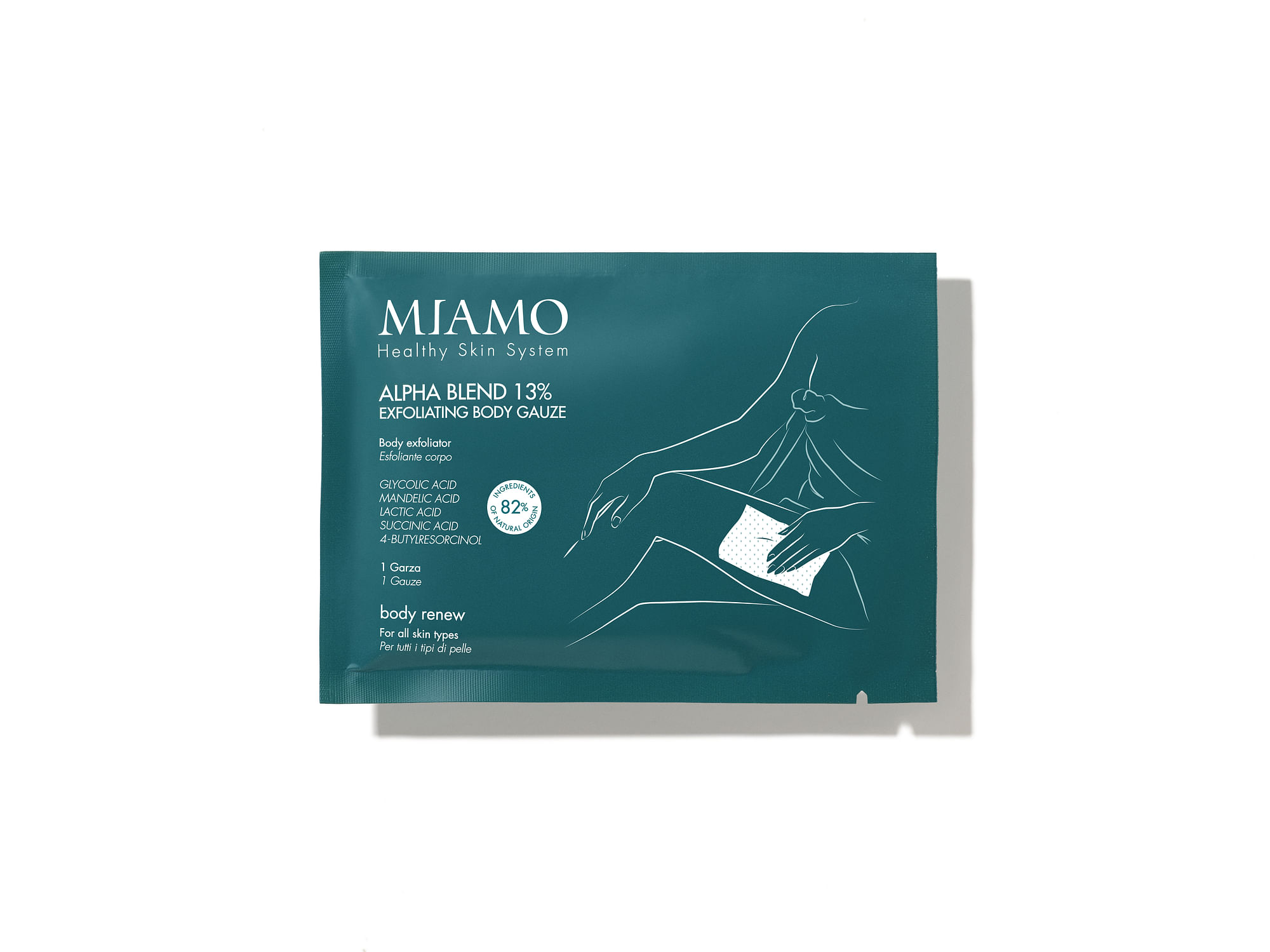 Miamo Body Renew Alpha Blend 13% Exfoliating Body Gauze Inbevute 1 Busta