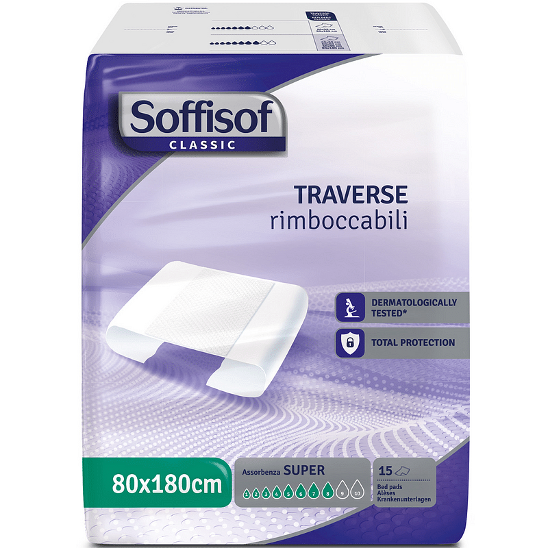Traversa Per Incontinenza Soffisof Classic 8 Gocce 80 X 180 15 Pezzi