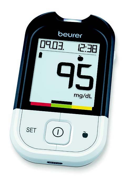 Beurer Glucometro Gl48 Meter Mg/Dl Con Cavo Usb E Software Per Pc