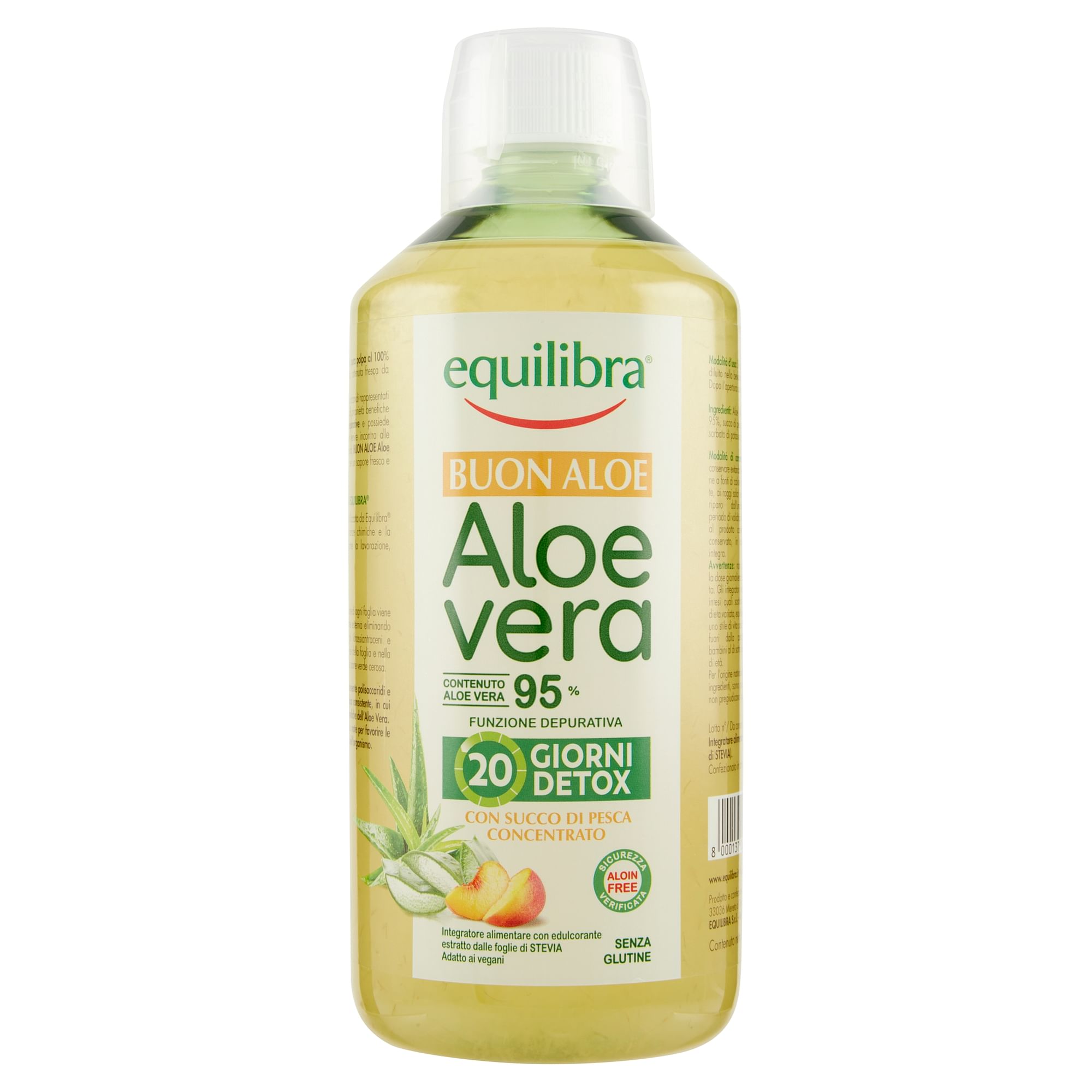 Buon Aloe Vera 95% Con Succo Di Pesca Concentrato 1 Litro