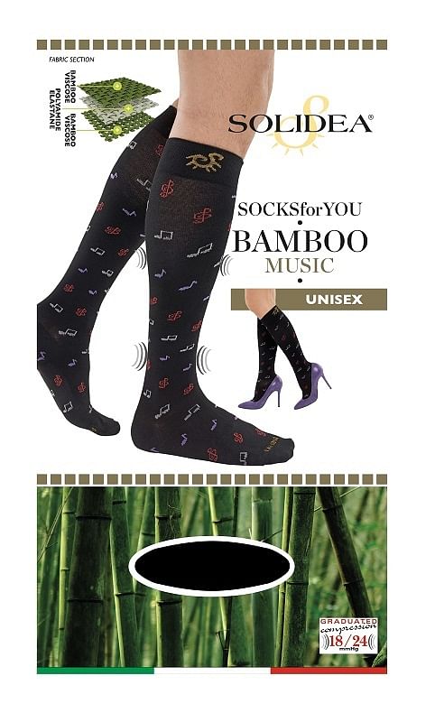 Socks For You Bamboo Music Gambaletto Nero Xl