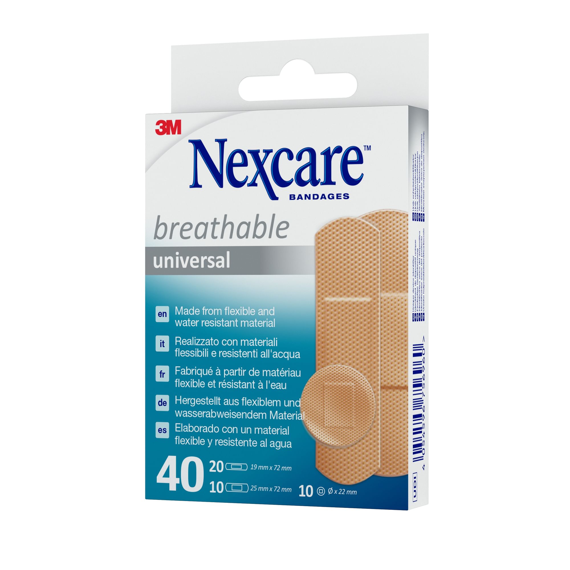 Cerotto Preparato Nexcare Universal Assortiti 20 Cerotto 19 X72 Mm + 10 Cerotto 25 X72 Mm + 10 Cerotto Tondi 22,5 Mm