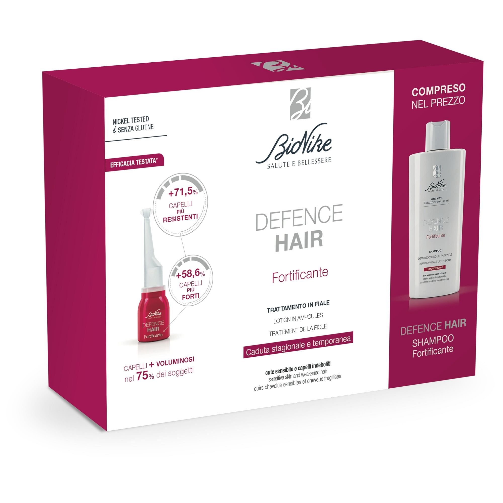 Defence Hair Bipack Ridensificante 21 Fiale 6 Ml + Shampoo 200 Ml