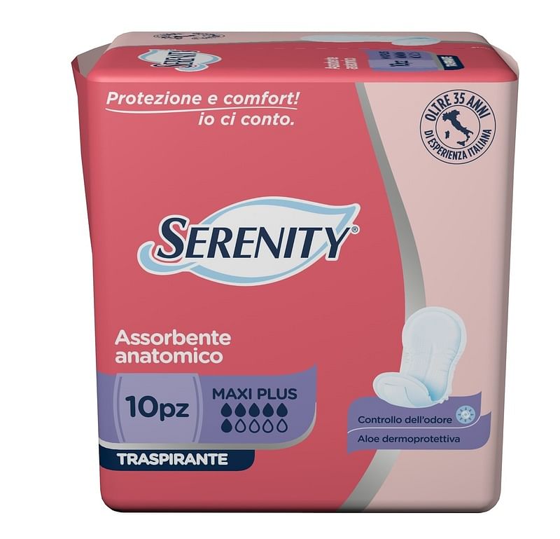 Pannolone Sagomato Serenity Assorbente Anatomico Traspirante Maxi Plus 10 Pezzi