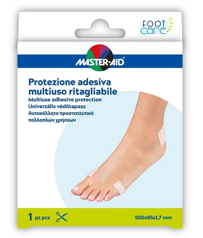 Protezione Adesiva Multiuso Master Aid Footcare Ritagliabile 50 X9,5 Cm A6
