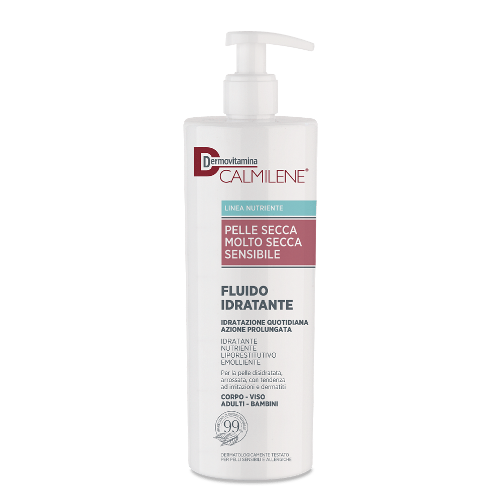 Dermovitamina Calmilene Fluido Idratante Per Pelle Secca, Molto Secca E Sensibile 500 Ml