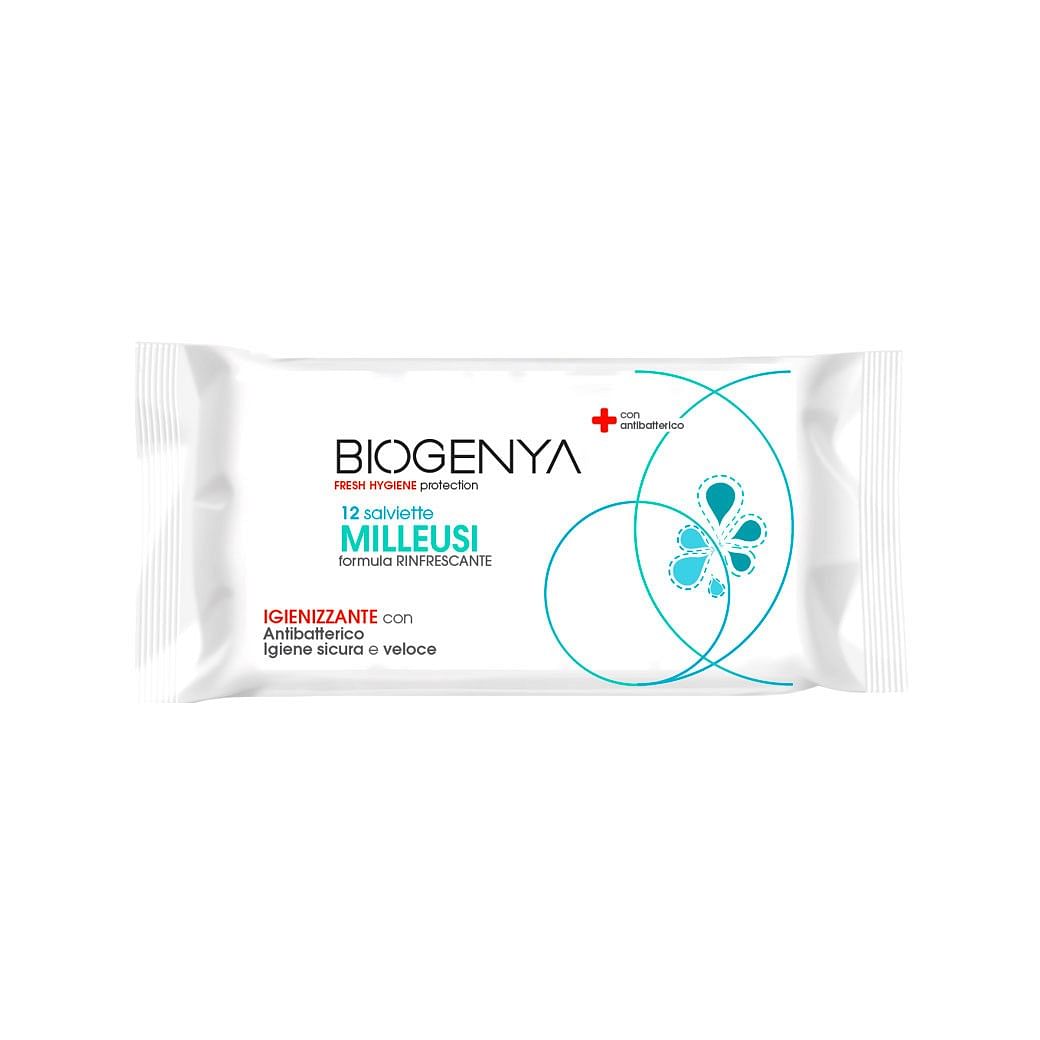 Biogenya Fresh Hygiene Protection 12 Salviette Milleusi Rinfrescante Igienizzante