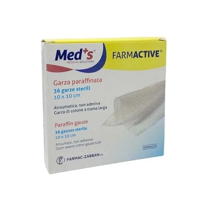 Garza Meds Farmactive Paraffinata Sterile 10 X10 Cm Scatola 36 Pezzi