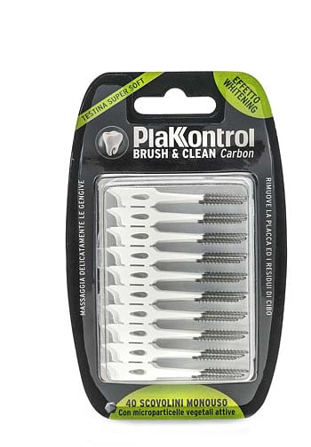Plakkontrol Brush & Clean Carbon 40 Pezzi