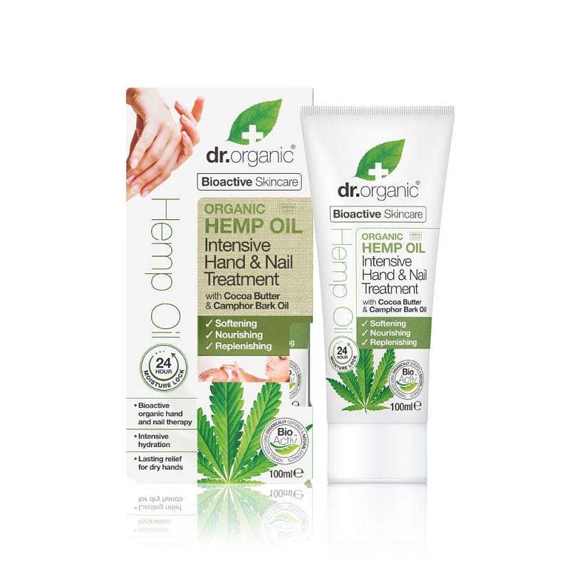 Dr Organic Hemp Oil Olio Di Canapa Hand Nail Treatment Crema Mani 100 Ml