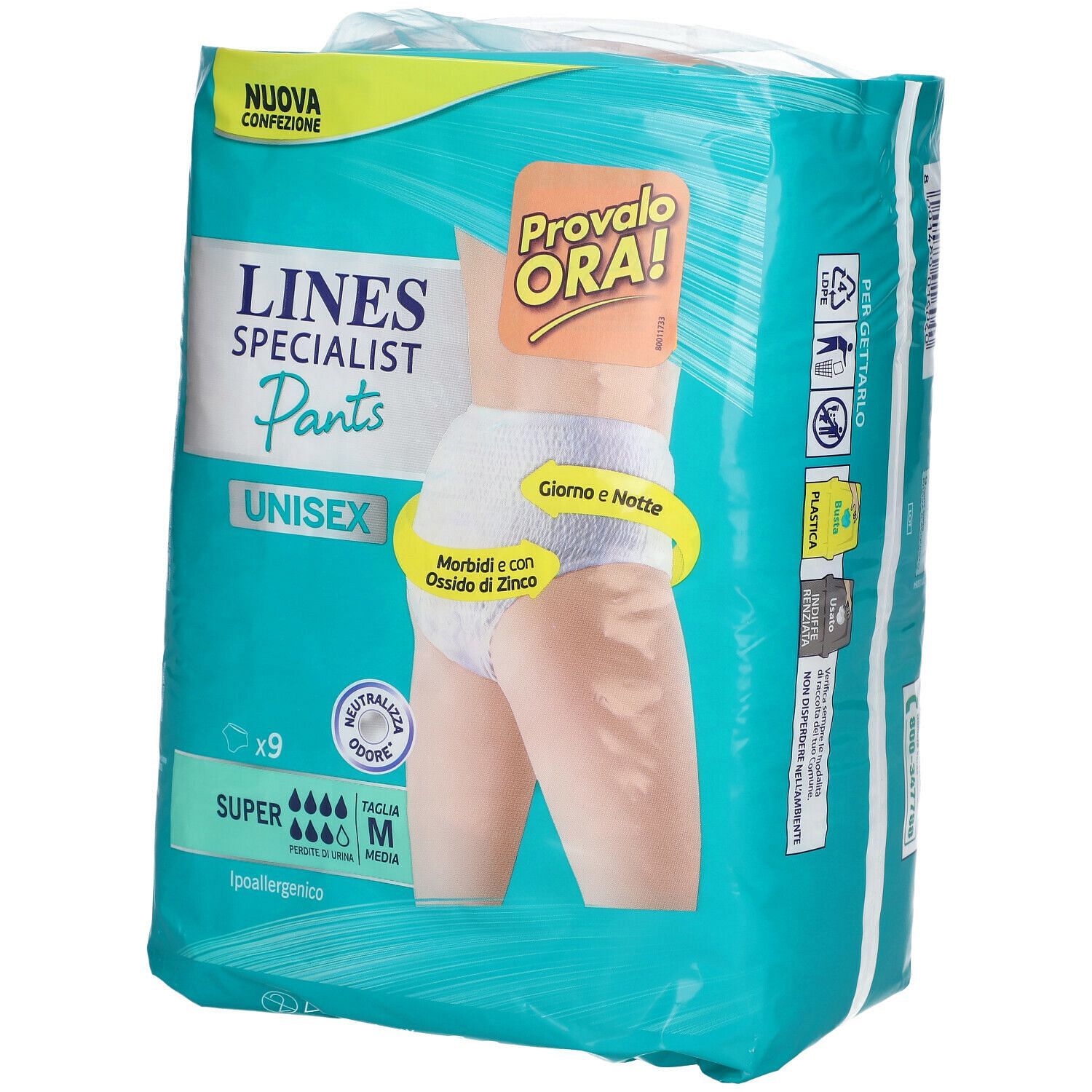Lines Specialist Pants Super M X 9 Pannolone Mutandina Indossabile Come Normale Biancheria Tipo Pull On