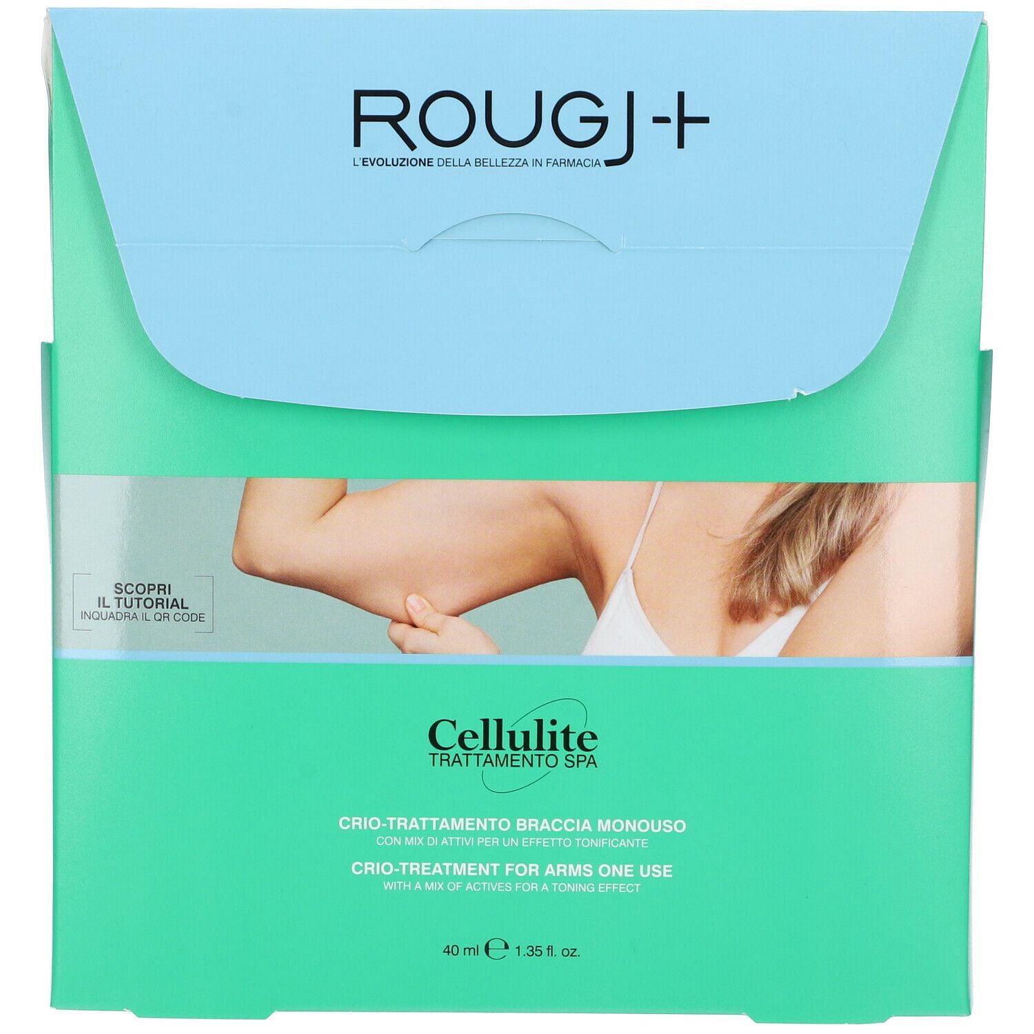 Rougj Cellulite Trattamento Crio Trattamento Braccia Monouso 2 Manicotti 40 Ml