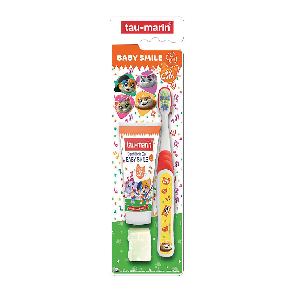 Tau Marin Set Baby Smile Special Edition 44 Gatti Dentifricio Fragola 20 Ml + Spazzolino