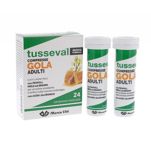 Tusseval Gola Adulti 24 Compresse Masticabili Limone E Miele