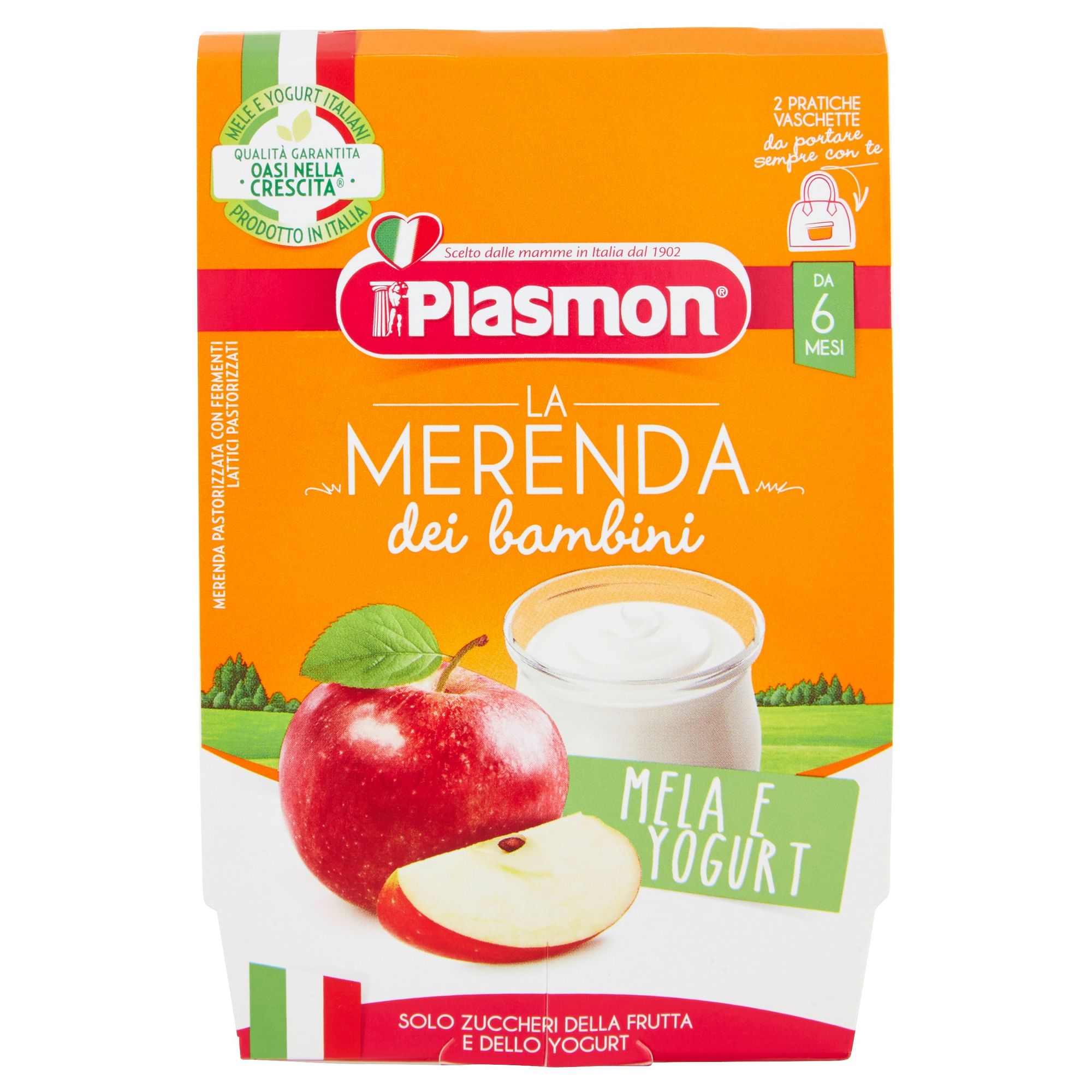 Plasmon La Merenda Dei Bambini Sapori Di Natura Mela Yogurt Asettico 2 X 120 G