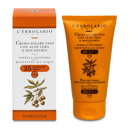 Crema Solare Viso Aloe Vera & Macadamia Spf25 75 Ml
