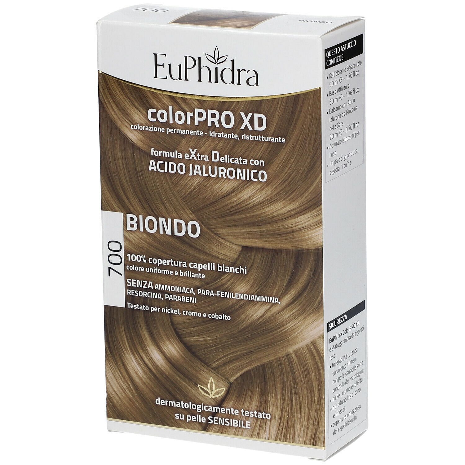Euphidra Colorpro Xd 700 Biondo Gel Colorante Capelli In Flacone + Attivante + Balsamo + Guanti