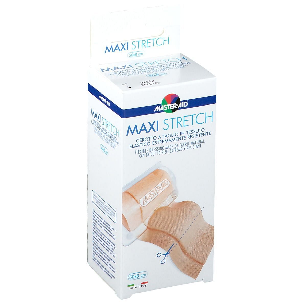 Master Aid Stretch Cerotto A Taglio In Tessuto Elastico Resistente 50 X 8 Cm