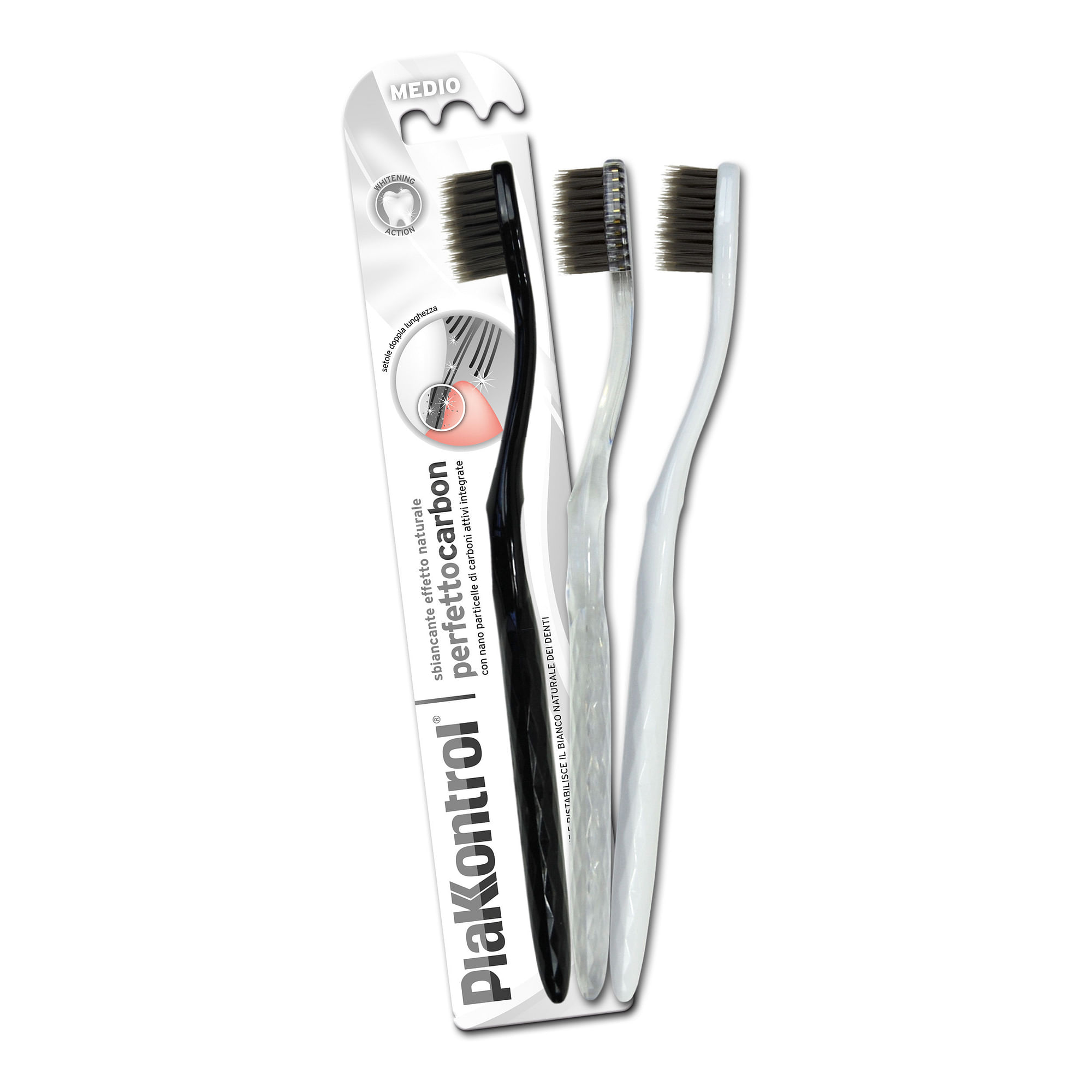 Plakkontrol Perfetto Carbon Spazzolino Manuale Blister 1 Pezzo