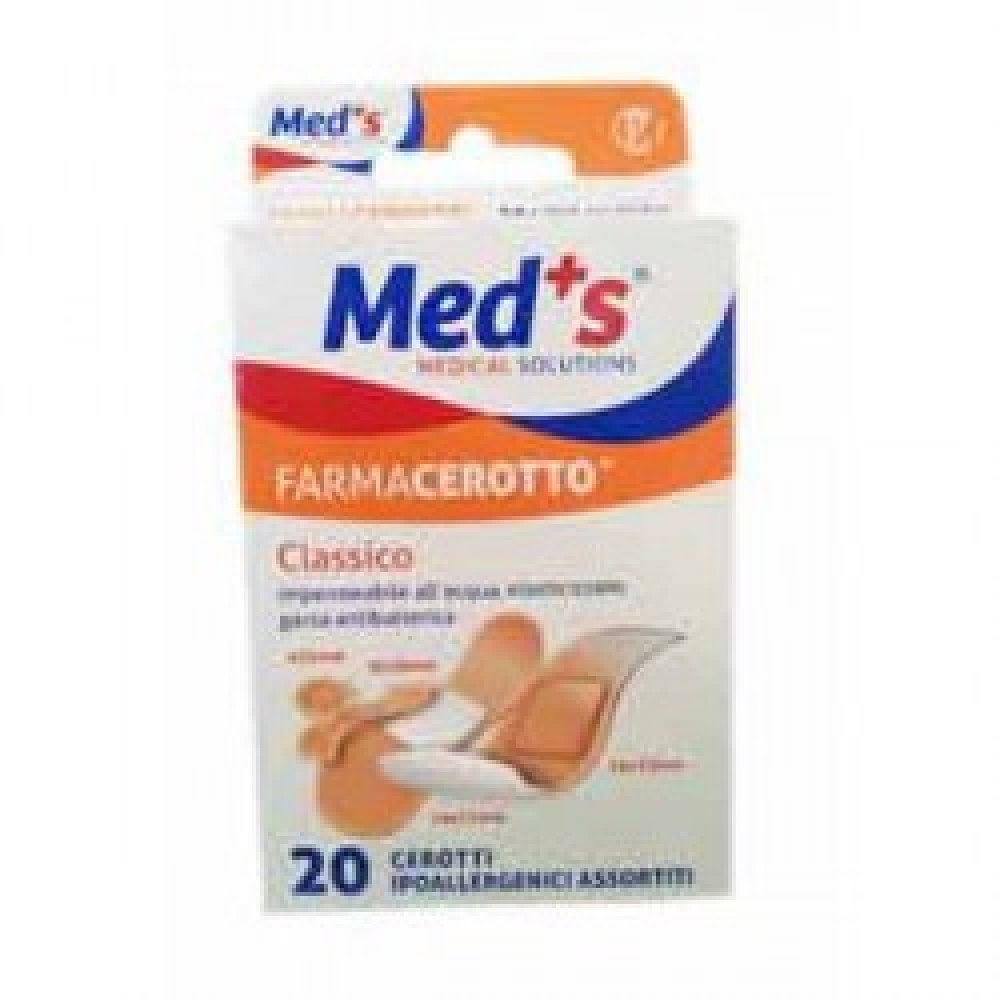 Cerotto Meds Strip Poliuretano Ipoallergenico Classico Assortiti 20 Pezzi
