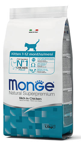 Monge Natural Superpremium Secco Gatto Kitten 1/12 Months 1,5 Kg