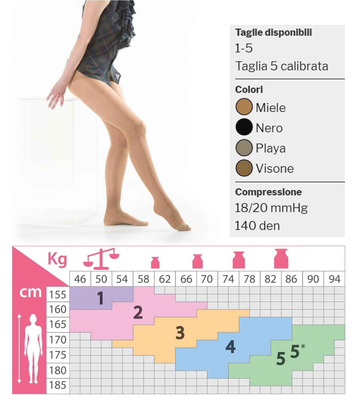 Kamila Collant Mabel 140 Denari Maglia Liscia Nero 3