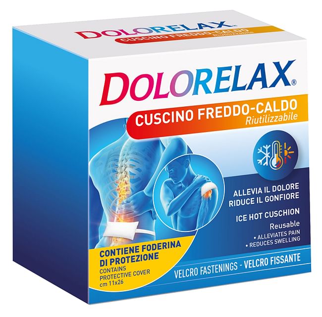 Dolorelax Ice Hot Cuscino Riutilizzabile Con Velcro Fissante 11 X26 Cm