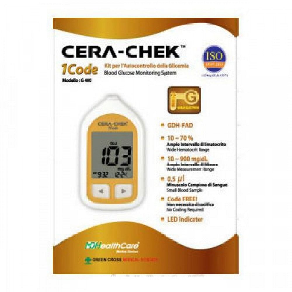 Mdhealthcare Cera Check 1 Code Strisce Reattive Per Autocontrollo Della Glicemia 25 Pezzi