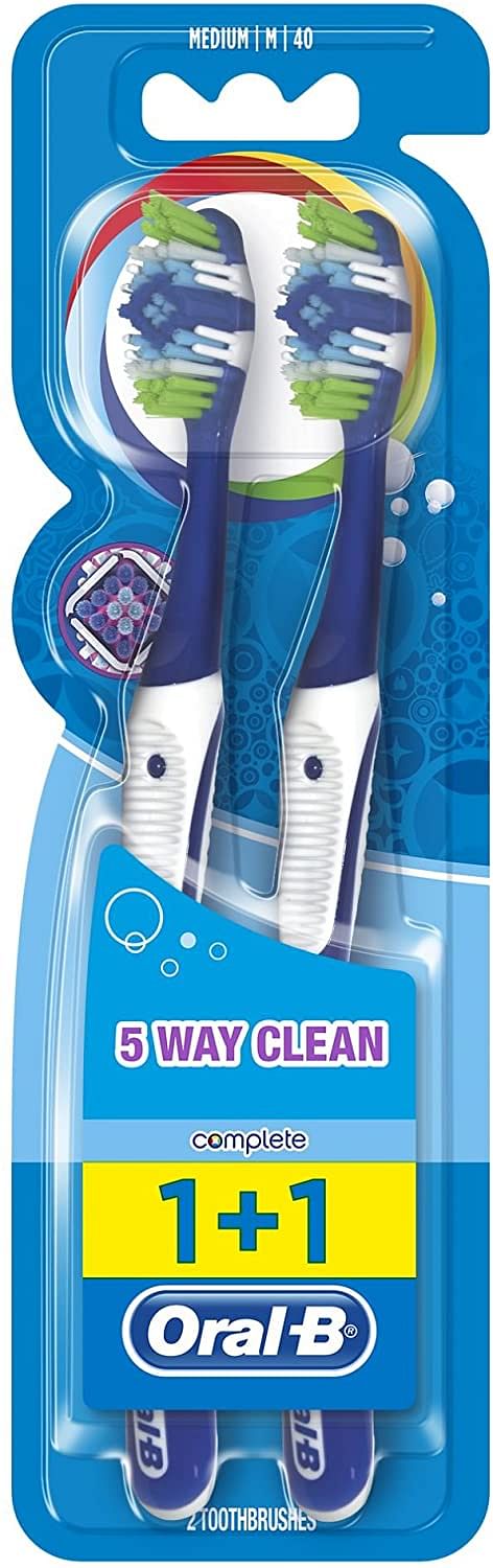 Oralb 5 Way Clean Complete 1+1 Spazzolino Medium