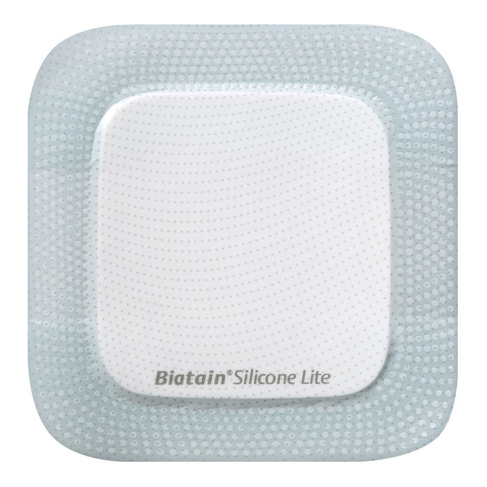 Medicazione Biatain In Schiuma Di Poliuretano Con Bordo Adesivo In Silicone Lite 7,5 X7,5 Cm 10 Pezzi