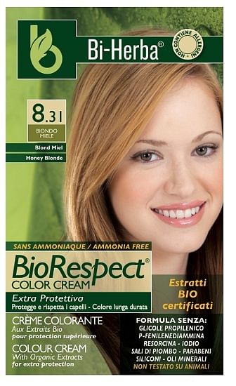 Bi Herba Kit 8,31 Biondo Miele 1 Emulsione Ossidante 60 Ml + 1 Colorante 60 Ml + 1 Trattamento Dopocolore 15 Ml