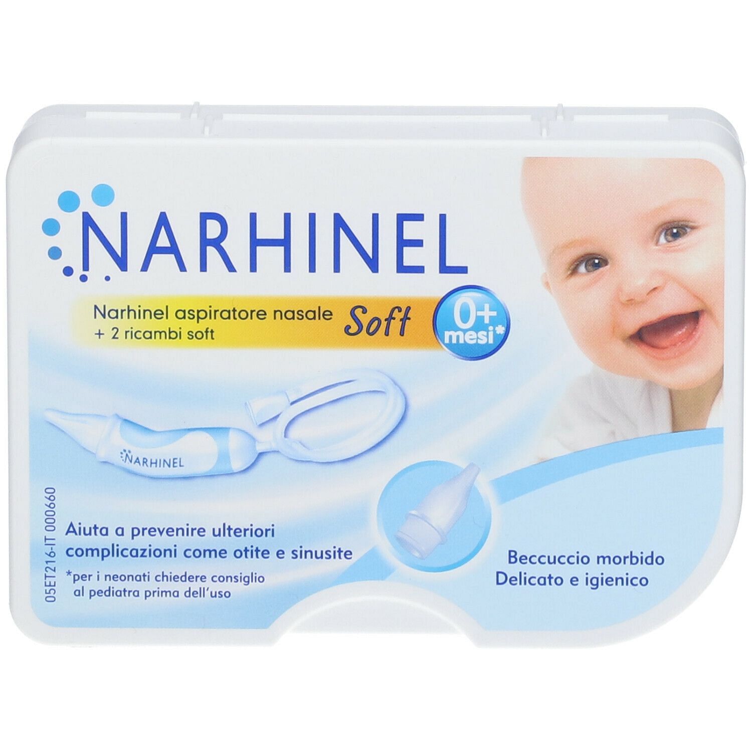 Aspiratore Nasale Narhinel Soft 1 Pezzo + 2 Ricambi
