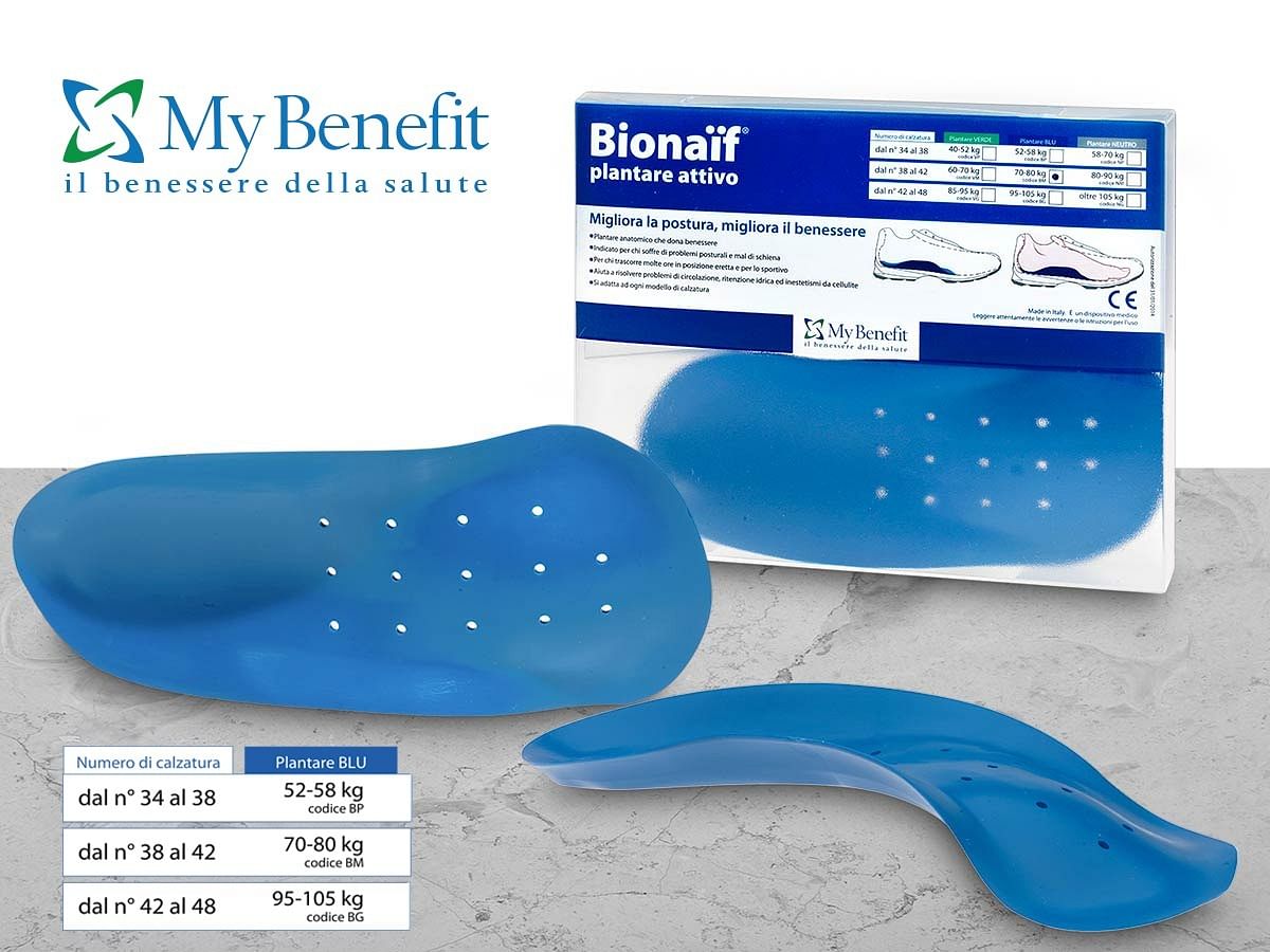 Plantare Attivo Preformato Bionaif Blu Misura Piccola 2 Pezzi