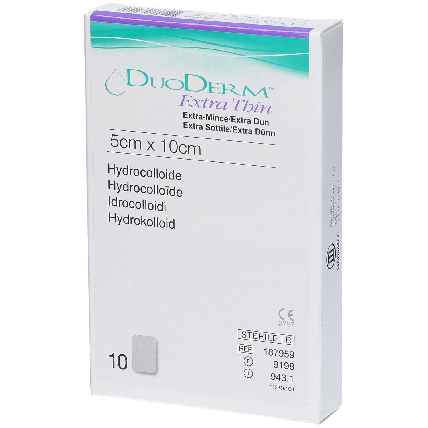 Medicazione Con Idrocolloidi Sterile Duoderm Extra Sottile 10 X5 Cm 10 Pezzi